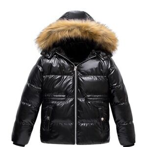 CREATMO US Girl's Kids Metallic Shiny Jacket Sz 14/16